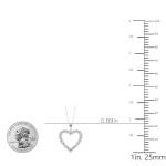 Privosa Fine Jewelry 1 Carat Lab Grown Diamond Classic Heart Pendant Necklace for Women I 14k White Gold Pendant I 16 to 18 Inch Adjustable Silver Chain (E-F, VS1, 1.00 cttw) I Lobster Claw Clasp