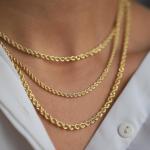 10K Yellow Gold Diamond Cut Rope Chain Necklace