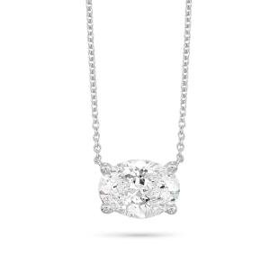 IGI Certified 1.5 Carat Oval Lab Grown Diamond Pendant