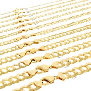 10K Yellow Gold Cuban Curb Link Chain Necklace