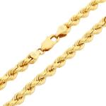 18k Yellow Gold Diamond Cut Rope Chain Necklace