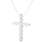 Lab Grown Diamond Cross Pendant Necklace in 14k Gold
