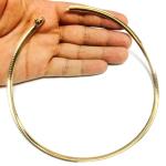 Two Tone Reversible Omega Chain Necklace In 14k Yellow Real Gold And Sterling Silver, 4mm, 18"