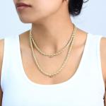 18k Yellow Gold Diamond Cut Rope Chain Necklace