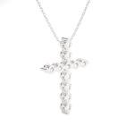 Lab Grown Diamond Cross Pendant Necklace in 14k Gold