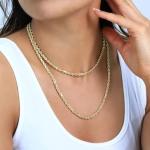 10K Yellow Gold Diamond Cut Rope Chain Necklace