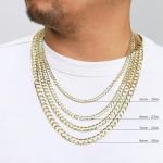 10K Yellow Gold Cuban Curb Link Chain Necklace