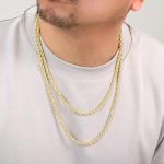 18k Yellow Gold Diamond Cut Rope Chain Necklace