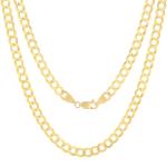 10K Yellow Gold Cuban Curb Link Chain Necklace