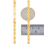 18k Yellow Gold Diamond Cut Rope Chain Necklace