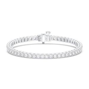 14K White Gold Tennis Bracelet With 3 Carat Lab Grown Diamond, 6.5 Inches Length, IGI Certified, Classic Diamond Tennis Bracelet 4 Prong (E-F Color, VVS-VS), Tennis Bracelet For Women, Fine Jewelry