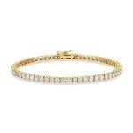 ARAIYA FINE JEWELRY 14K Yellow Gold Round-shape Lab Grown Diamond Tennis Bracelet (7 cttw, E-F Color, VS1 Clarity), 7"