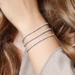 14K White Gold Tennis Bracelet With 3 Carat Lab Grown Diamond, 6.5 Inches Length, IGI Certified, Classic Diamond Tennis Bracelet 4 Prong (E-F Color, VVS-VS), Tennis Bracelet For Women, Fine Jewelry