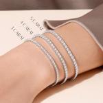14K White Gold Tennis Bracelet With 3 Carat Lab Grown Diamond, 6.5 Inches Length, IGI Certified, Classic Diamond Tennis Bracelet 4 Prong (E-F Color, VVS-VS), Tennis Bracelet For Women, Fine Jewelry