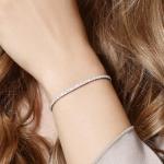 14K White Gold Tennis Bracelet With 3 Carat Lab Grown Diamond, 6.5 Inches Length, IGI Certified, Classic Diamond Tennis Bracelet 4 Prong (E-F Color, VVS-VS), Tennis Bracelet For Women, Fine Jewelry