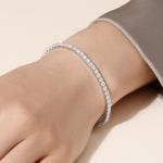 14K White Gold Tennis Bracelet With 3 Carat Lab Grown Diamond, 6.5 Inches Length, IGI Certified, Classic Diamond Tennis Bracelet 4 Prong (E-F Color, VVS-VS), Tennis Bracelet For Women, Fine Jewelry