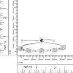 Gem Stone King 3-6 Cttw Gemstone Birthstone and Accent Lab Grown Diamond Tennis Bracelet For Women | 925 Sterling Silver | 7X5MM Oval | Adjustable Bolo Bracelet For Women | Easy-On Easy-Off