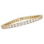 Diamond2Deal 14k Yellow Gold Round Cut Lab Grown Diamond Tennis Bracelet (5 ct, Color-D, Clarity- VS) 7 inch