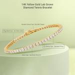ARAIYA FINE JEWELRY 14K Yellow Gold Round-shape Lab Grown Diamond Tennis Bracelet (7 cttw, E-F Color, VS1 Clarity), 7"