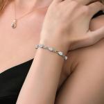 Gem Stone King 3-6 Cttw Gemstone Birthstone and Accent Lab Grown Diamond Tennis Bracelet For Women | 925 Sterling Silver | 7X5MM Oval | Adjustable Bolo Bracelet For Women | Easy-On Easy-Off