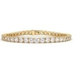 Diamond2Deal 14k Yellow Gold Round Cut Lab Grown Diamond Tennis Bracelet (5 ct, Color-D, Clarity- VS) 7 inch