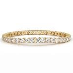 Diamond2Deal 14k Yellow Gold Round Cut Lab Grown Diamond Tennis Bracelet (5 ct, Color-D, Clarity- VS) 7 inch
