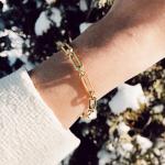 Ross-Simons Italian 14kt Yellow Gold Paper Clip Link Bracelet. 8 inches