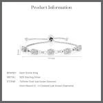 Gem Stone King 3-6 Cttw Gemstone Birthstone and Accent Lab Grown Diamond Tennis Bracelet For Women | 925 Sterling Silver | 7X5MM Oval | Adjustable Bolo Bracelet For Women | Easy-On Easy-Off