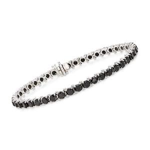 Ross-Simons 8.00 ct. t.w. Black Diamond Tennis Bracelet in 14kt White Gold. 7 inches