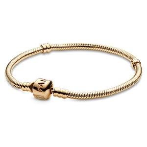 PANDORA Jewelry Moments Gold Clasp Charm Gold 14K Bracelet, 9.0"