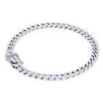 Nuragold 10K Real White Gold Miami Cuban Link 5.5mm Chain Bracelet (7"-9") Italian Jewelry for Men & Women - 7.5"