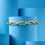 Ross-Simons Italian 14kt Yellow Gold Paper Clip Link Bracelet. 8 inches