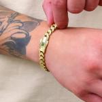 Nuragold 10k Real Yellow Gold Royal Monaco 7.5mm Miami Cuban Link Bracelet (6"-9") Italian Jewelry for Men & Women - 6"