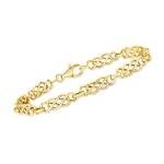 Ross-Simons 14kt Yellow Gold Double-Infinity Link Bracelet. 8 inches