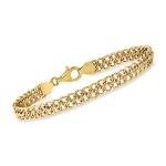 Ross-Simons Italian 18kt Yellow Gold Flat-Link Chain Bracelet. 7.5 inches