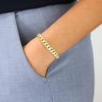 Nuragold 10k Real Yellow Gold Royal Monaco 7.5mm Miami Cuban Link Bracelet (6"-9") Italian Jewelry for Men & Women - 6"