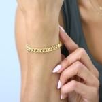 Nuragold 14k Real Yellow Gold Miami Cuban Link 6.5mm Chain Bracelet (7"-9") Italian Jewelry for Men & Women - 7"
