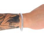 Nuragold 10K Real White Gold Miami Cuban Link 5.5mm Chain Bracelet (7"-9") Italian Jewelry for Men & Women - 7.5"