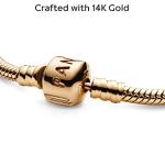 PANDORA Jewelry Moments Gold Clasp Charm Gold 14K Bracelet, 9.0"