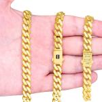 Nuragold 10k Real Yellow Gold Royal Monaco 9mm Miami Cuban Link Bracelet (6"-9") Italian Jewelry for Men & Women - 8"