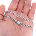 Nuragold 10K Real White Gold Miami Cuban Link 5.5mm Chain Bracelet (7"-9") Italian Jewelry for Men & Women - 7.5"