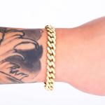 Nuragold 10k Real Yellow Gold Royal Monaco 9mm Miami Cuban Link Bracelet (6"-9") Italian Jewelry for Men & Women - 8"