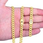 Nuragold 14k Real Yellow Gold Royal Monaco 7.5mm Miami Cuban Link Bracelet (7"-9") Italian Jewelry for Men & Women - 7.5"
