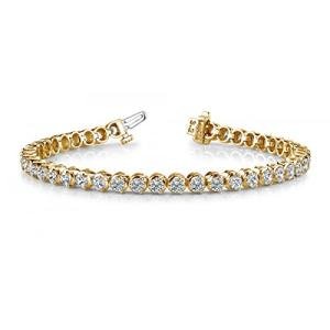 6.0 Carat 14K Yellow Gold Classic Stackable LAB GROWN Diamond Tennis Bracelet 3 Prong Luxury Collection (D-E Color, VS1-VS2 Clarity)