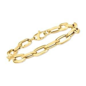 Ross-Simons Italian 14kt Yellow Gold Paper Clip Link Bracelet. 7 inches