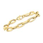 Ross-Simons Italian 14kt Yellow Gold Paper Clip Link Bracelet. 7 inches