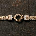 14kt Gold Byzantine Bracelet with Diamonds - 7