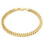 Nuragold 10k Real Yellow Gold Franco Square 5mm Box Chain Wheat Chain Bracelet (7"-9") Italian Jewelry for Men - 7.5"