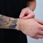 Nuragold 10K Real White Gold Miami Cuban Link 5.5mm Chain Bracelet (7"-9") Italian Jewelry for Men & Women - 7.5"