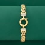 14kt Gold Byzantine Bracelet with Diamonds - 7
